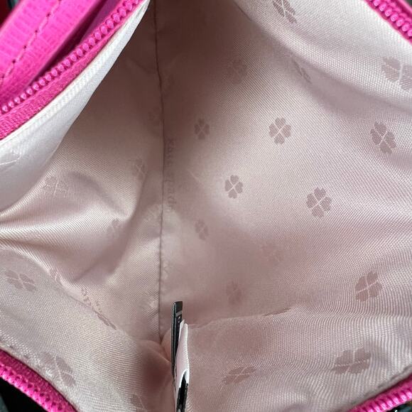 KATE SPADE Keaton Pouch Wristlet Magenta Pink New York Textured PVC Clutch Bag - Picture 8 of 8